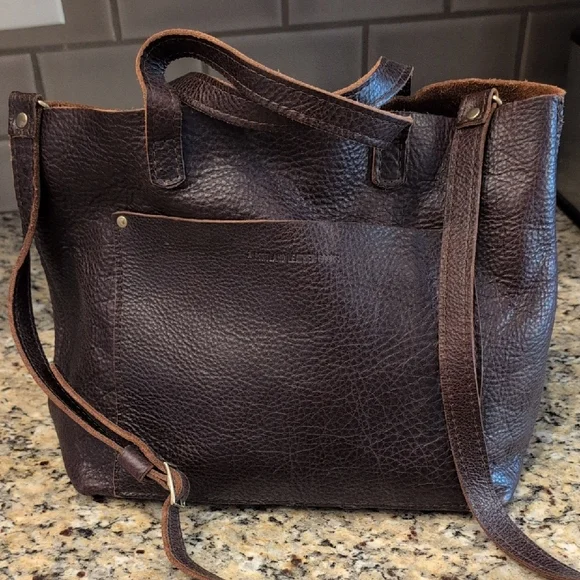 Portland Leather Medium Crossbody-- Coldbrew - Picture 1 of 6